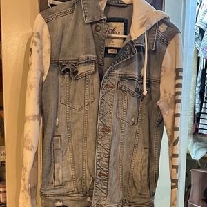 Hollister Blue Denim Jacket with White Accents